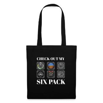 Funny Pilot Six Pack Aviation Flight Simulation - Tote Bag - black - Front