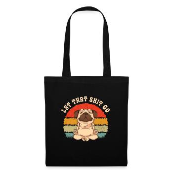 Pug Meditates Lotus Tree of Life Meditation - Tote Bag - black - Front