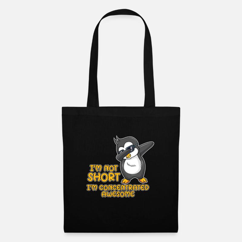 Süßer Pinguin Mit Spruch - Ich Bin Nicht Klein - Stoffbeutel - Schwarz