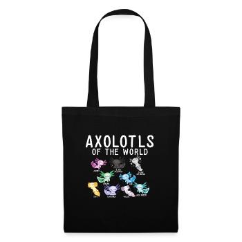 Axolotls Of The World Mexican Salamander - Stoffbeutel - Schwarz - Vorne