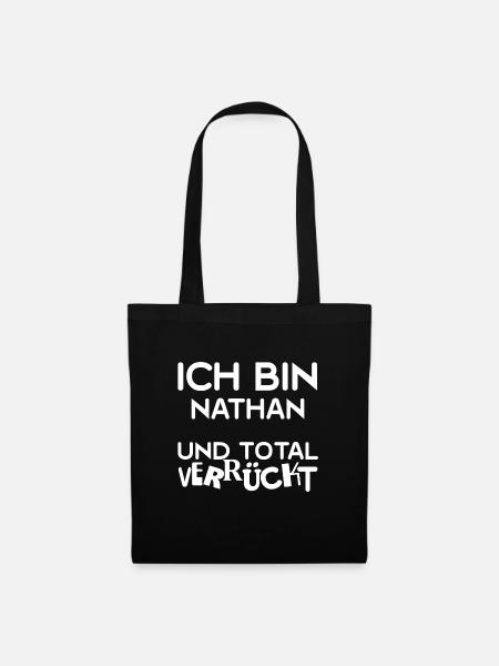 Vorname Nathan - Stoffbeutel - Schwarz