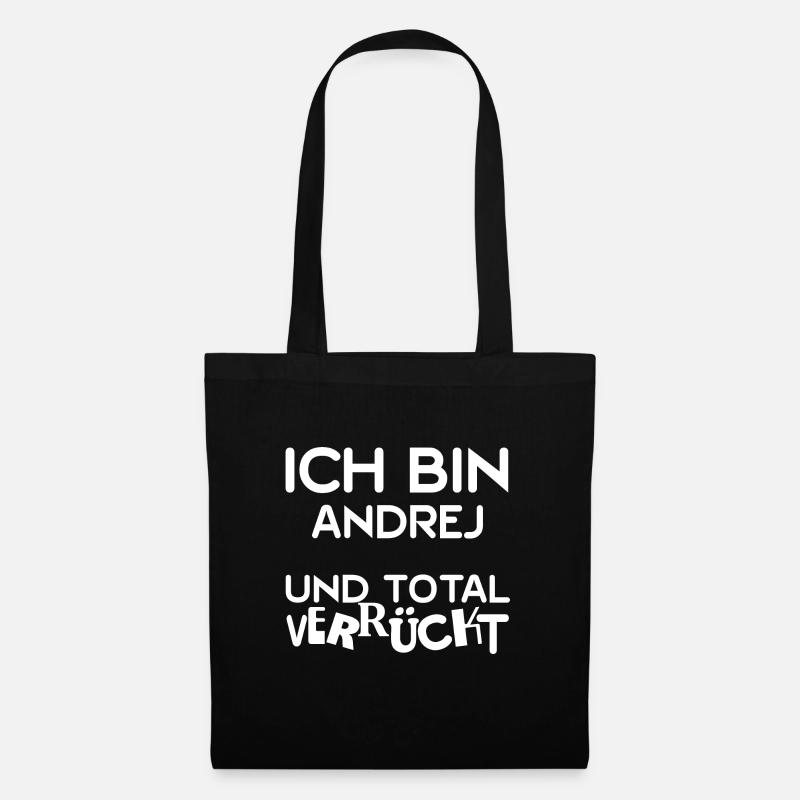 Vorname Andrej - Stoffbeutel - Schwarz