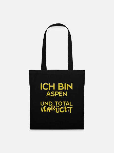Geschenk für Aspen - Stoffbeutel - Schwarz