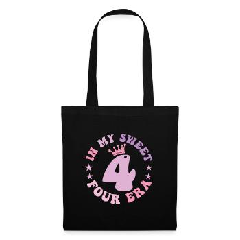 In My Sweet Four Era 4th Birthday Groovy Retro 4th - Sac en tissu - noir - Devant
