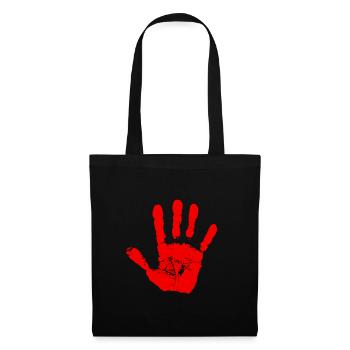 Empreinte de main rouge - Sac en tissu - noir - Devant