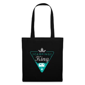 Camping-Shirt King - Stoffbeutel - Schwarz - Vorne