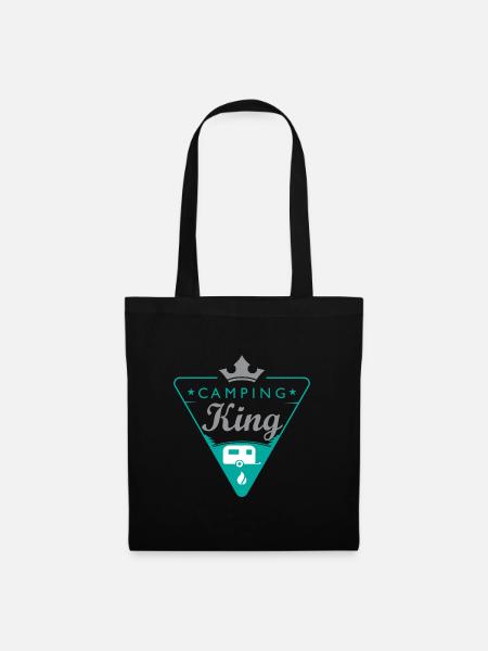 Camping-Shirt King - Stoffbeutel - Schwarz