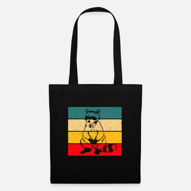 Waschbär - Stoffbeutel - Schwarz