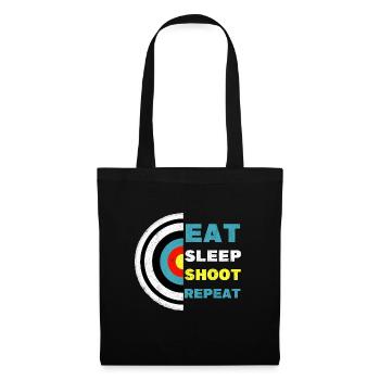 Eat Sleep Shoot Bowman Archer Bow Hunter Target - Tote Bag - black - Front