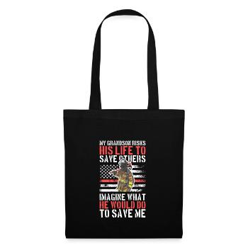 Proud Firefighter Grandpa Firefighter Grandfather - Tote Bag - black - Front