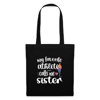 Leichtathletik-Schwester Leichtathleten Schwester - Stoffbeutel - Schwarz - Vorne