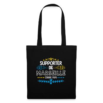 supporteur de Marseille. OM marseille - Sac en tissu - noir - Devant