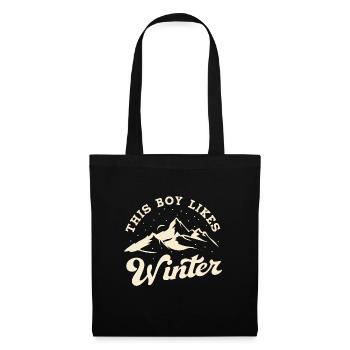 Un garçon aime l'hiver, une saison d'hiver - Sac en tissu - noir - Devant