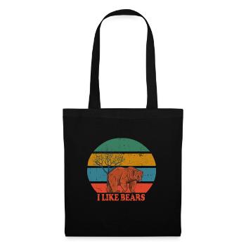 Retro Bear I like bears - Tote Bag - black - Front