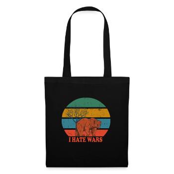 Retro Bear i hate wars - Tote Bag - black - Front