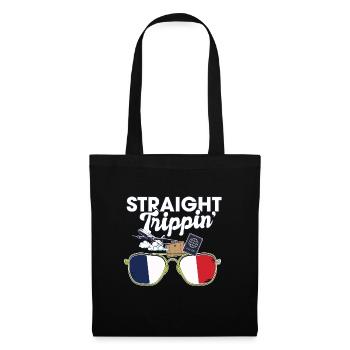 Straight Trippin' France Vacances Tour Voyage - Sac en tissu - noir - Devant
