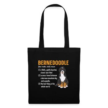 Bernedoodle Hund - Stoffbeutel - Schwarz - Vorne