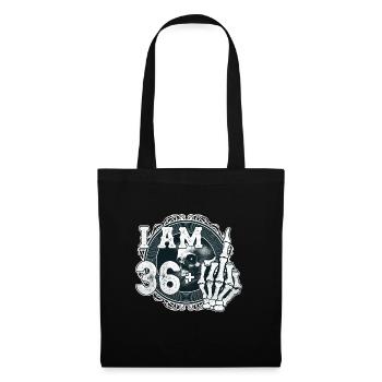 I'm 36 plus 1 middle finger Skull funny 37th - Tote Bag - black - Front