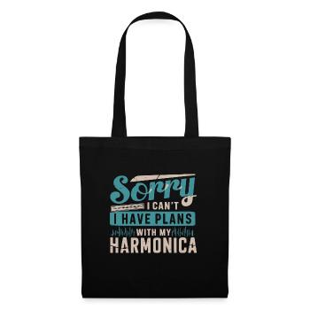 Harmonica Playing Gift - Tote Bag - black - Front