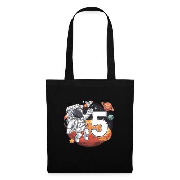 5e anniversaire Astronaute Aventure spatiale pour les garçons - Sac en tissu - noir - Devant