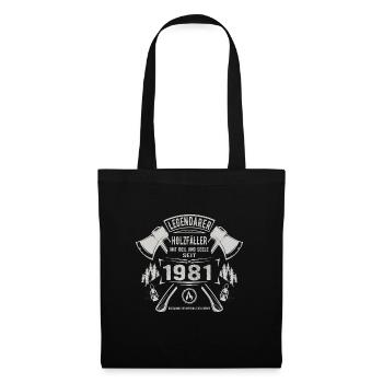 Legendärer Holzfäller Geboren 1981 Geschenk - Stoffbeutel - Schwarz - Vorne