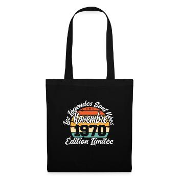 Les légendes sont nées en Novembre 1970 - Sac en tissu - noir - Devant