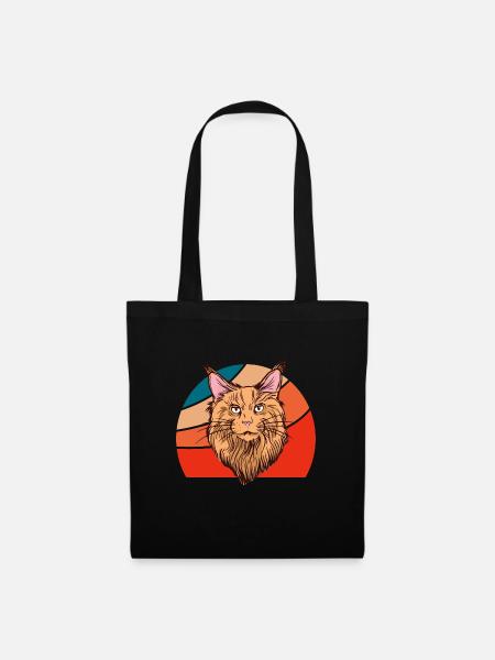 Maine Coon Katze - Stoffbeutel - Schwarz