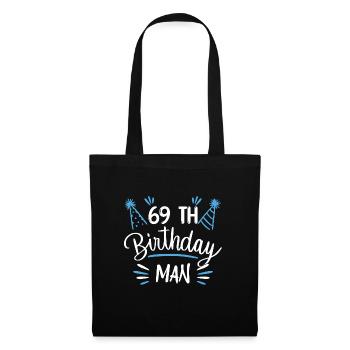 69 ans - cadeau d'anniversaire 69 ans - Sac en tissu - noir - Devant