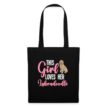 Labradoodle Hund - Stoffbeutel - Schwarz - Vorne