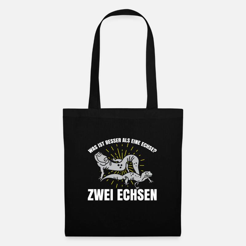 Was ist besser als eine Echse? Zwei Echsen - Stoffbeutel - Schwarz
