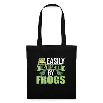 Amphibian Herpetologist Funny Easily Distracted By - Stoffbeutel - Schwarz - Vorne