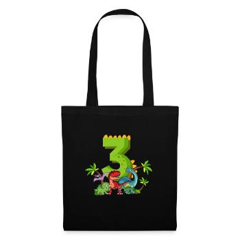 3 ans anniversaire dinosaure dinosaure j’ai 3 ans - Sac en tissu - noir - Devant