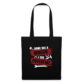 Certains voient une épave, je vois une créativité potentielle - Sac en tissu - noir - Devant