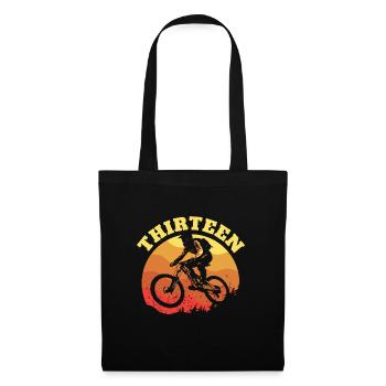 Turning 13 Mountain Bike Theme BMX Lover 13th - Stoffbeutel - Schwarz - Vorne