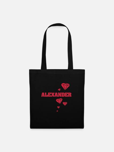 Geschenkidee Alexander Alex - Stoffbeutel - Schwarz