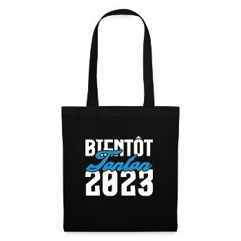 Cadeau Annonce grossesse bientôt Tonton 2023.Oncle - Sac en tissu - noir - Devant