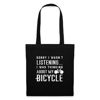 Pensez au cyclisme, loisirs, sports, vélo, nature - Sac en tissu - noir - Devant