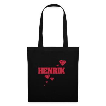 Geschenk für Henrik - Stoffbeutel - Schwarz - Vorne