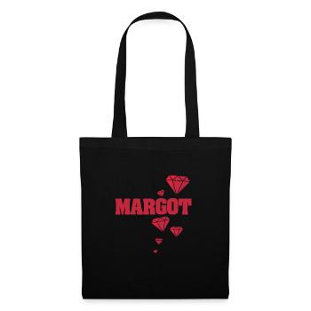 Idée cadeau pour Margot diamant rubis - Sac en tissu - noir - Devant