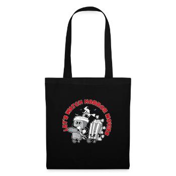 Regardons des films d’horreur Joyeux câlin d’Halloween - Sac en tissu - noir - Devant