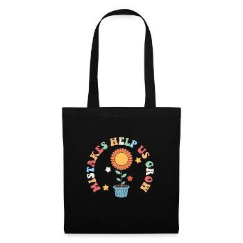 Mistakes Help Us Grow Teacher Motivational Quote - Tote Bag - black - Front