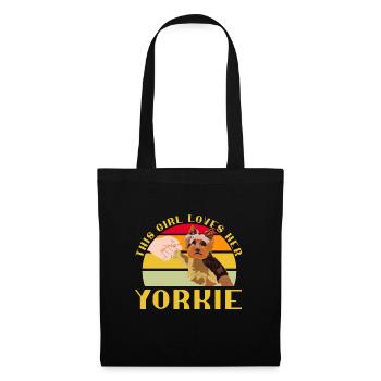 Yorkshire Terrier Yorkie Hund Geschenk - Stoffbeutel - Schwarz - Vorne