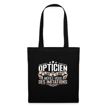 Opticien le seul Opticien le vrai Opticien - Sac en tissu - noir - Devant