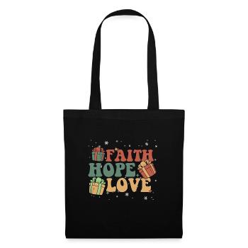 Faith Hope Love Religious Family Christmas - Tote Bag - black - Front