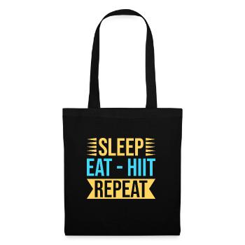 Fitness Fanatics Sleep Eat Hiit Repeat - Stoffbeutel - Schwarz - Vorne