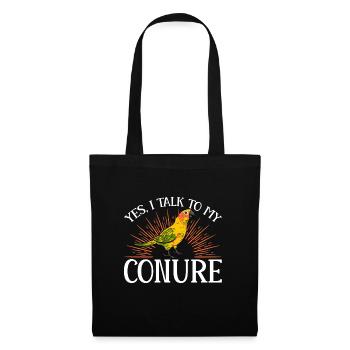 Molinasittich Perroquet Oiseau Perruche du Soleil - Sac en tissu - noir - Devant