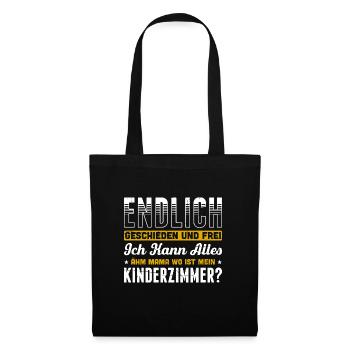 Endlich Geschieden Und Frei Ich Kann Alles Ähm Mam - Stoffbeutel - Schwarz - Vorne