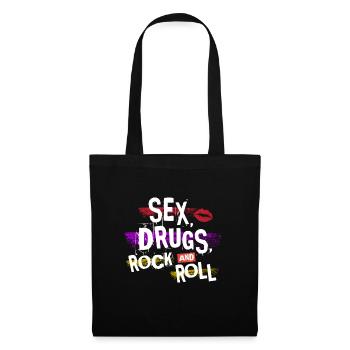 Sex Drugs Rocknroll Schädel Iro Punk Rock Musik - Stoffbeutel - Schwarz - Vorne