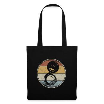 Musicien d’instrument de brass band rétro Sousaphone - Sac en tissu - noir - Devant