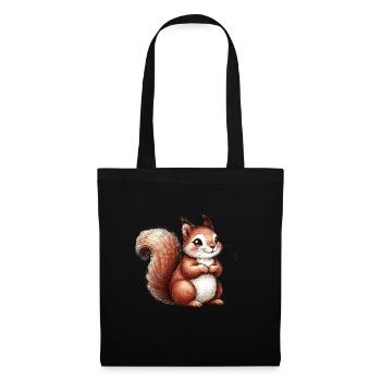 Süßes Eichhörnchen - Stoffbeutel - Schwarz - Vorne